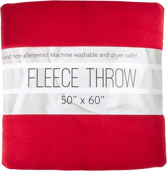 50x60 Throw Blankets, Ultra Soft Hypoallergenic Fleece Fall Throw Blanket for Livingroom, Couch, Chair, Bed, Red