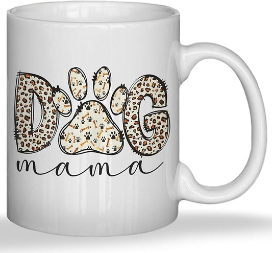 JINYO Dog Mama Mug, Dog Mom Coffee Cup, Dogs Lover Owner Gifts for Women, Pet Lover Gifts Ceramic Coffee Tea Mug 11 oz