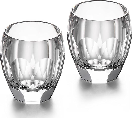 KAMMAK Crystal Whiskey Glasses Set of 2, Luxury 7.44oz Old Fashioned Glasses Stemless, Handcrafted Cocktail Glasses, Hand Blown Scotch Cup for Women, Men Gift for Bourbon Barware, Home Bar