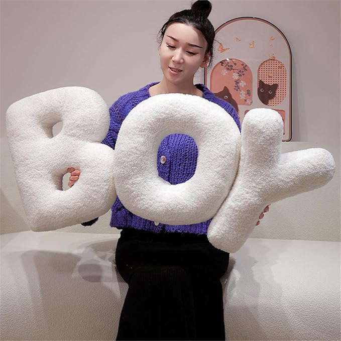 MOJUN Letter Pillows, Soft Plush Decorative Initial Letter Shaped Throw Pillows for Sofa Couch Bed, Cute Letter Pillows English Alphabet A to Z for Living Room Bedroom Floor Car Decoration, O