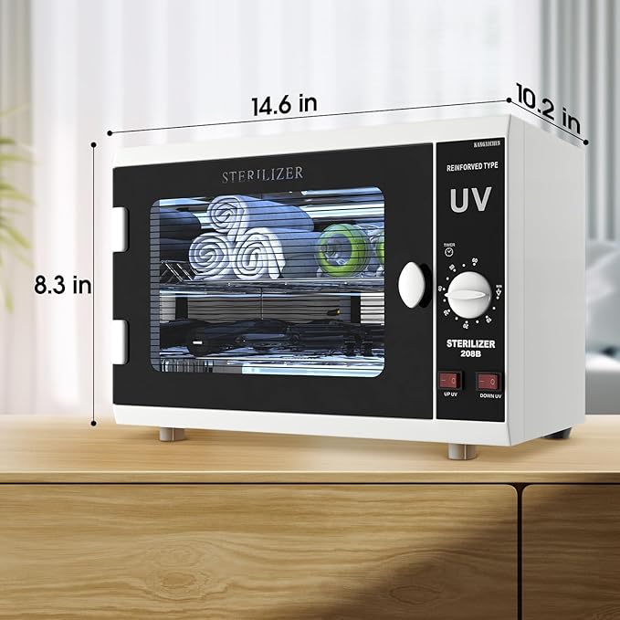UV Sanitizer Cabinet. Dual Lamp UV Light Sanitizer Box with Timer Setting, Suitable for Cleaning of Various Items