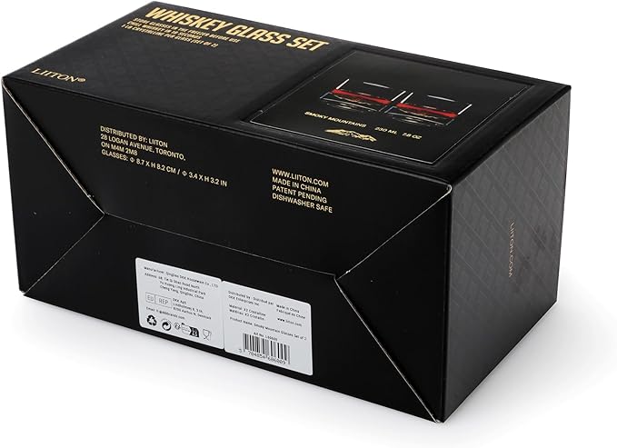 Smoky Mountain Heavy Crystal Whiskey Glasses Gift Set of 2, Thick Freezable Bourbon Glass 1lb Each, Premium Whiskey Gifts for Men, Frozen Crystal Chills Cocktails, 10 oz