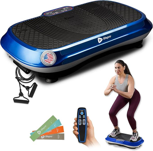 Lifepro Waver Vibration Plate Exercise Machine – High-Intensity Vibration for Muscle Activation, Full-Body Workout Vibrating Platform with Loop Bands, Fitness Equipment for Strength Toning & Fat Loss
