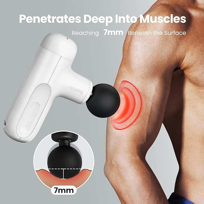 Super Mini Massage Gun Deep Tissue for Athletes, Small Travel Massage Gun, Handheld Portable Muscle Massager for Full Body Pain Relief, 2025 Gifts for Man&Women