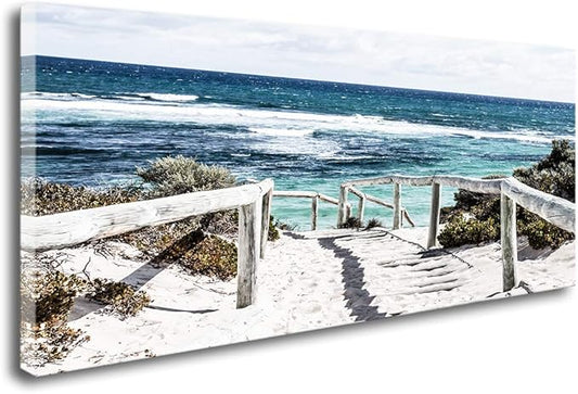 DZL Art S74275 Rottnest Island Beach Seascape Painting Sea Nature Pictures Wall Art Canvas Prints Painting Ready to Hang for Living Room Bedroom Decor Office Wall Decor Home Decoration