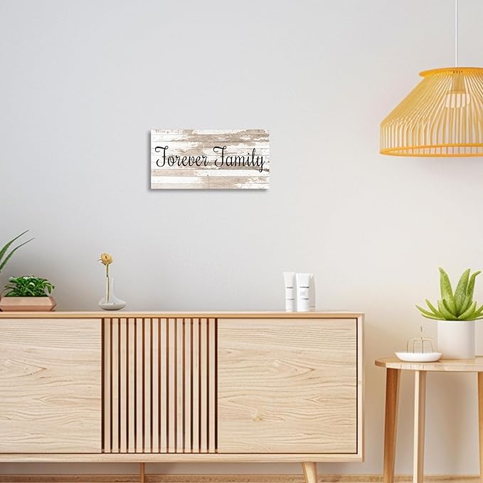 CHAOSETKEN Custom Text Sign Wall Art Personalized Family Quote Wall Decor Family Sign Canvas Prints Customized Wood Text Quote Pictures Rustic Farmhouse Decor Framed (16L x 8W)