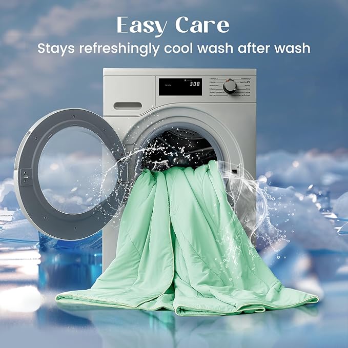 Dream Valley®Outlast®Cooling Comforter, NASA Temperature Regulation Technology, Mint Macaron,Throw, 60"x80"