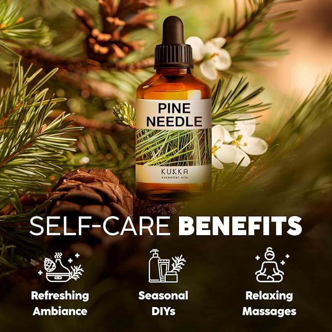 Kukka Pine Essential Oil for Diffuser - 4 Fl Oz - 100% Pure Natural Pine Oil, Woody Scent, for Candle & Soap Making Scent DIY