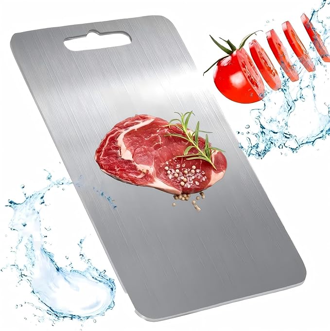 Titanium Cutting Board, 100% Pure Titanium Cutting Boards for Kitchen, Double Sided Food-Grade Chopping Board - Dishwasher Safe Easy to Clean (14"L x 10"W)