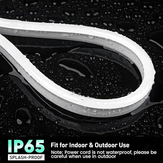 GZBtech RGB LED Neon Rope Lights 133FT/40M, AC 110-120V Waterproof Color Changing LED Rope with Remote Controller, Dimmable Multi Color Neon Rope Lighting for Indoor Outdoor Commercial Use