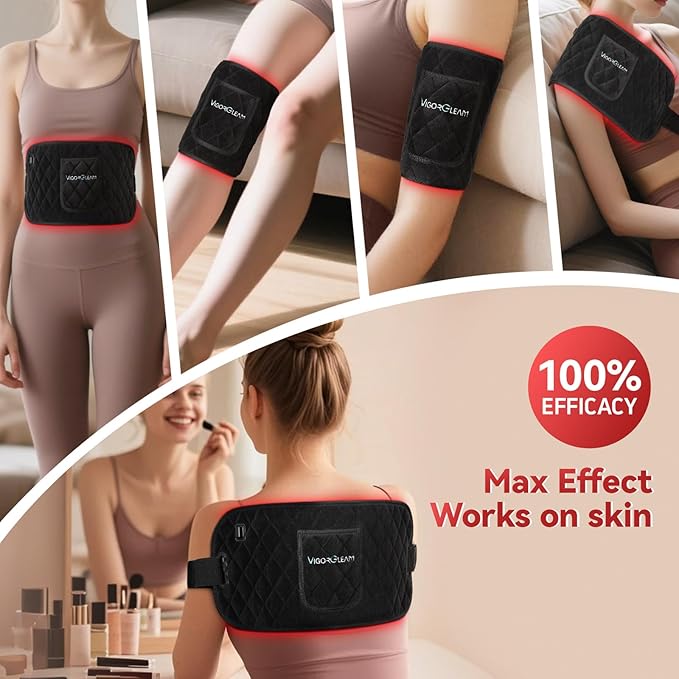 Red Light Therapy for Body,Infrared Light Therapy Heating Pad for Back|Knee|Waist|Hands|Feet Pain Relief,Portable 660nm&850nm Home Red Light Therapy Belt Wrap Gift for Women Men