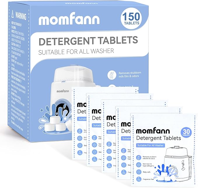 Professional Deep Cleaning Detergent Tablets for All Baby Bottle Washers, Washer Tablets for Bottle Washer and Sterilizer and Dryer, Easy to Use (150Pcs)
