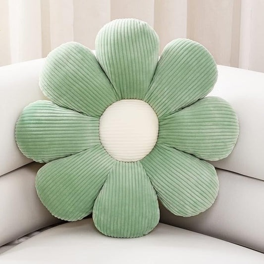 Sioloc Flower Shaped Throw Pillow, Butt Cushion, Floor Pillow,Seating Cushion, Room Decor & Plush Pillow for Bedroom Sofa Chair(Green,23.6'')