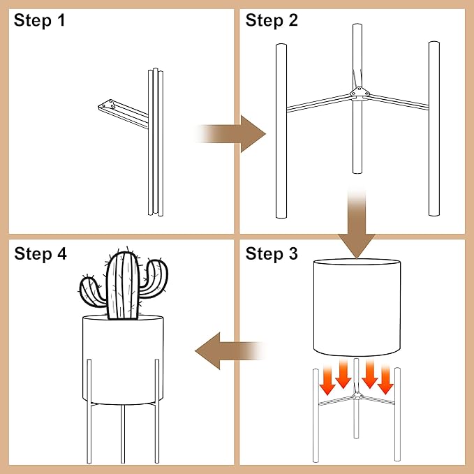 ARNIS Modern Planter Pots, Set of 2 Round Large Planters with Stand, Decorative Floor Planters, Metal Pots with Drainage Holes for Living Room, Office, Garden or Balcony, 8.25 &10.5 Inch, White & Gold