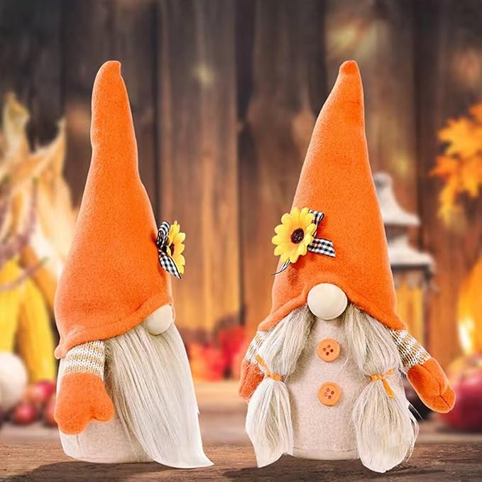 Gnomes Plush Decorations,Fall Decor Fall Gnome Plush Decoration for Home,Handmade Swedish Tomte Doll Mr and Mrs Scandinavian Gnomes,Fall Home Decor Thanksgiving Gnome Table Decorations,Girl