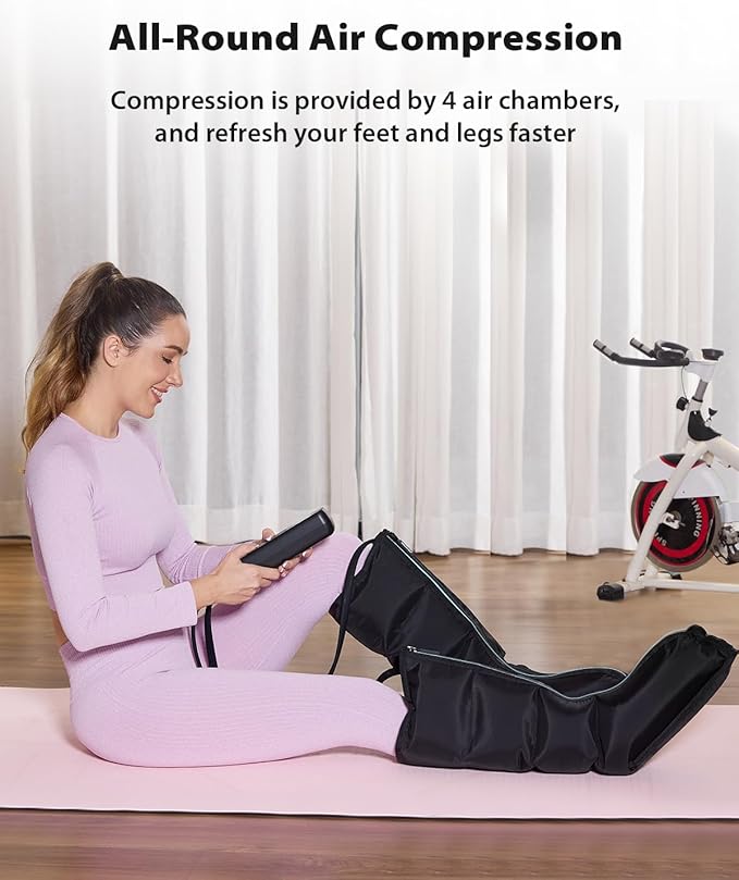 CINCOM Leg Massager for Circulation and Pain Relief, Air Compression Massager for Foot and Leg Helpful for Lymphedema Edema Restless and Relaxation Birthday Gift for Women Men