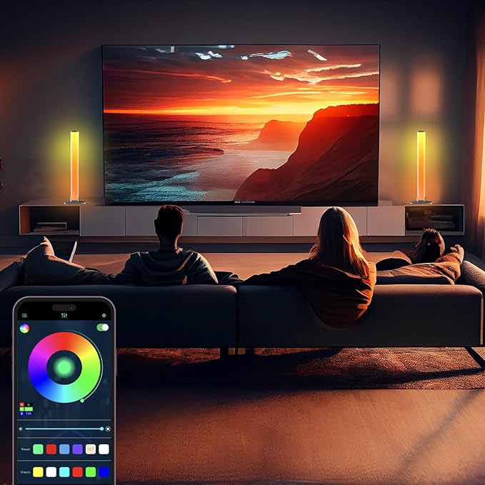 RGB Light Bar,Smart LED Light Bar for Room,16 Million Colors,Three Control Modes,Dynamic Music Sync Mode,213 Preset Modes,USB Interface（Without Adapter）