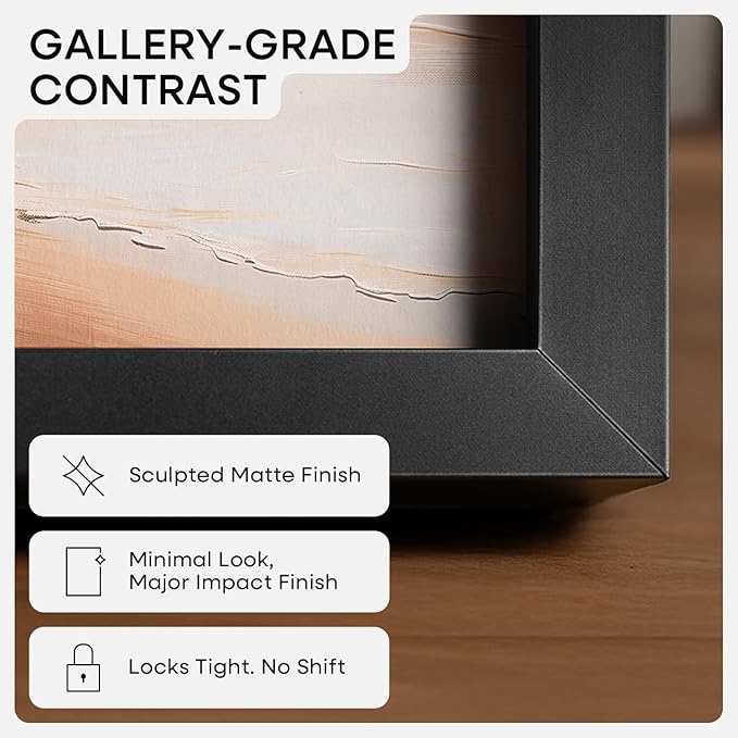 Homeforia 11x11 Picture Frame Black, High End Metal 11 by 11 Square Frames with Mat 9 x 9 Opening, 11by11 Poster Frames Matted to 9x9 inch Photo, Wall Hanging Frame, Tempered Glass, Wall Kit, Set of 1