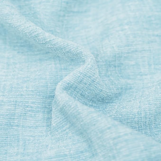 CaliTime Throw Pillow Covers Decorative 24 X 24 Inches Pack of 2 Cozy Chenille Cushion Cases for Couch Sofa Bed Living Room Home Light Blue Grey