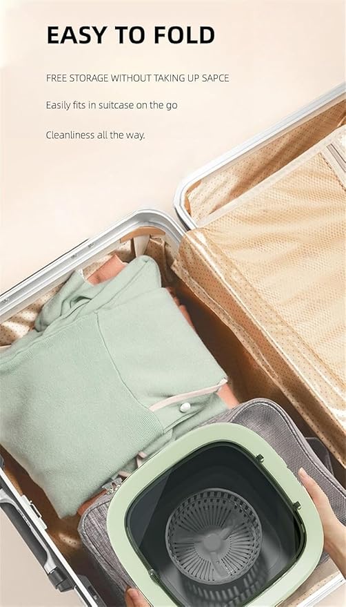 Portable Washing Machine, Mini Washer,16L Upgraded Large Capacity Foldable Washer.Deep Cleaning of Underwear, Baby Clothes and Other Small Clothes.Suitable for Apartments, Dormitories, Hotels.(Green)