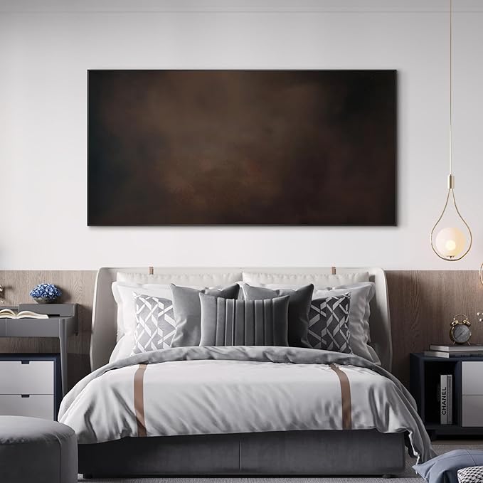 SIGNWIN 24"x46" Extra Large Framed Wall Art Dark Brown Abstract Moody Illustration for Home Living Room Bedroom Decor (Frame Assembly Required)