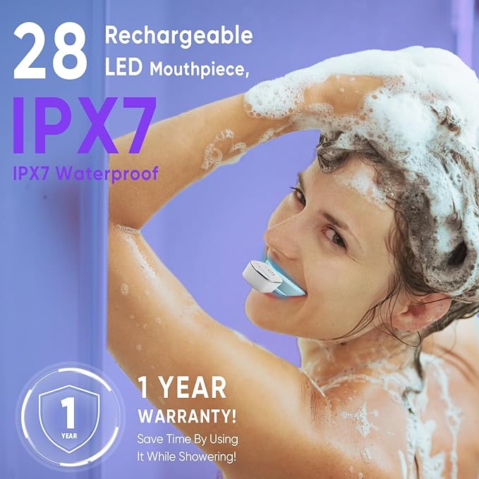 MySmile Deluxe 10 Min Teeth Whitening Kit with 28 LED Light, 35% Carbamide Peroxide Teeth Whitening Gel, Helps Remove Years of Stains from Coffee, Soda, Wines, Smoking, Food