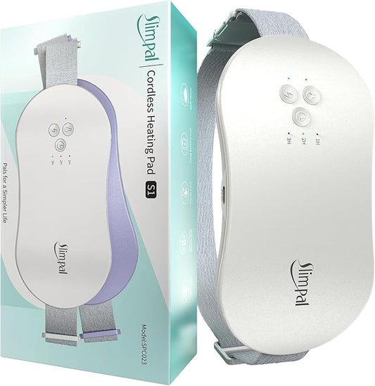 Slimpal Portable Heating Pad for Period Cramps, Electric Cordless Heating Pad for Menstrual Cramps Relief, 3 Timer Auto Off Setting, Wearable Heat Pad Belt Gifts for Her Women Girl Wife, Beige