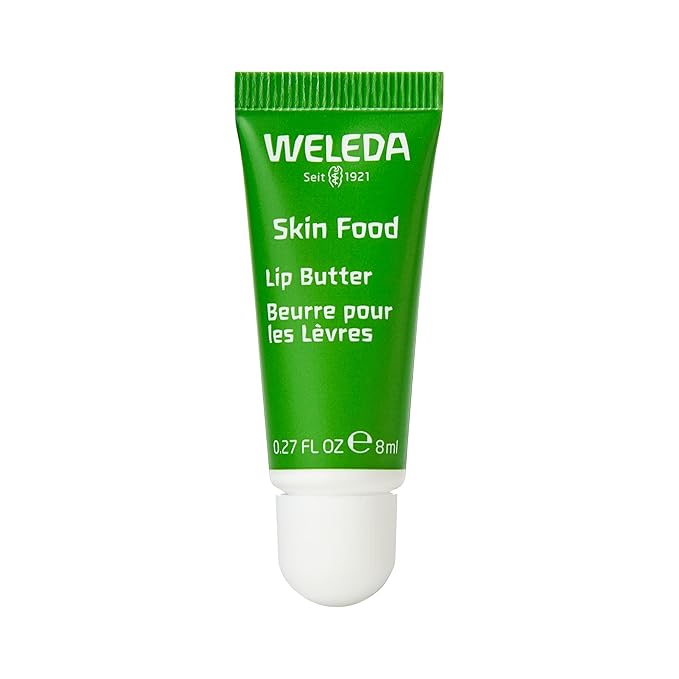 Weleda Skin Food Lip Butter, 0.27 Ounce, Plant Rich Moisturizing Lip Care with Sunflower Seed Oil, Chamomile and Calendula