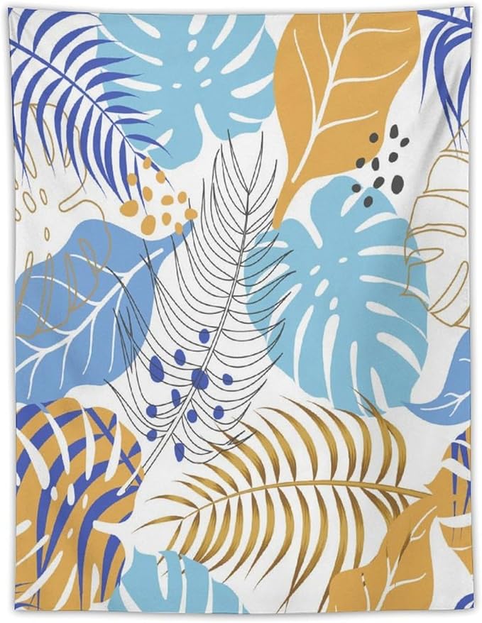 ICMOLYYENLO Tropical Palm Leaves Wall Tapestry, Wall Art for Room Decoration Beautiful Wall Hanging for Bedroom Living Room Dormitory Apartment 50x60 Inch