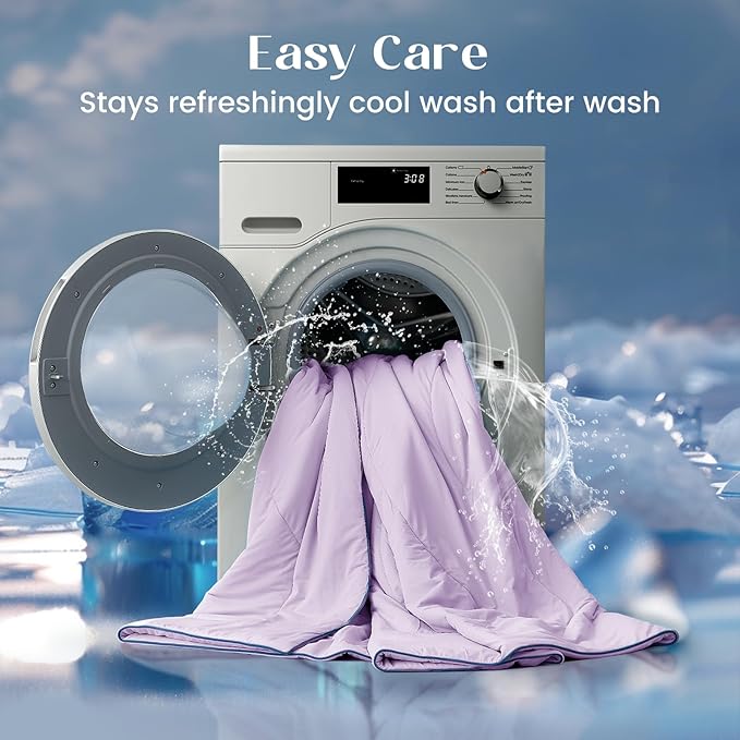 Dream Valley®Outlast®Deepsleep Cooling Comforter, King Size, NASA-Grade Space Technology Cooling Blanket for Hot Sleepers Night Sweats, Q-Max > 0.45 Aerocool™Breathable, Lavender Fog, 106"x90"