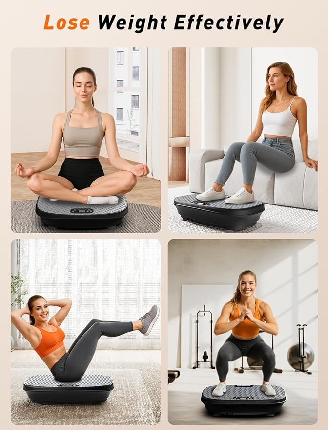 MAIBO Vibration Plate Exercise Machine, Vibration Plate for Lymphatic Drainage, Full Body Workout Shaker for Weight Loss, 200 Adjustable Speeds, Vibrate Stand Shake Board Sport Gym for Women Men