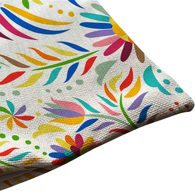 12x20 Inches Pillow Covers Rustic Farmhouse Decor Mexican Floral Pillowcases Cotton Linen Ethnic Art Birds and Paisley Flowers Throw Pillow Case Cushion Cover for Sofa Couch Bedroom