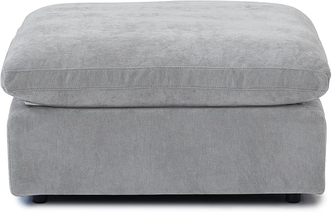 JACH Modular Ottoman Seater for Living Room, Cushion Covers Removable, Minimalist Comfy Footstool, Breathable Ottoman for Living Room Apartment (Light Grey)