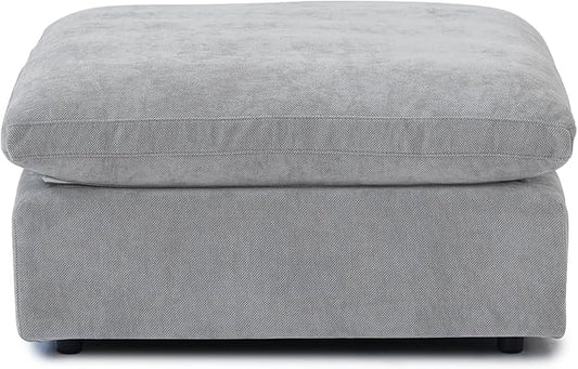 JACH Modular Ottoman Seater for Living Room, Cushion Covers Removable, Minimalist Comfy Footstool, Breathable Ottoman for Living Room Apartment (Light Grey)