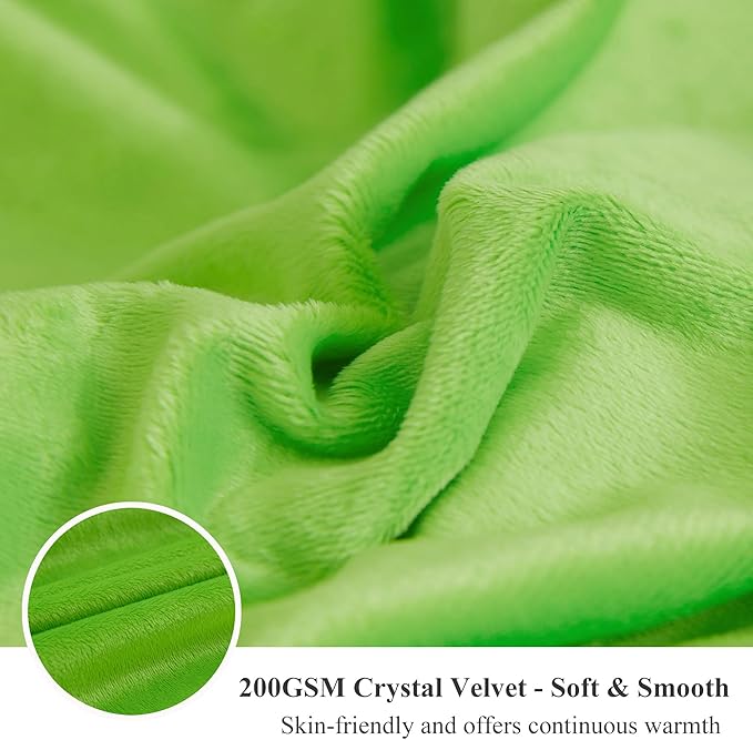 XeGe Luxury Faux Fur Throw, Green Soft 50x60 Fluffy Blanket, Shaggy Plush Decorative Couch Throw, Cute Furry Fuzzy Bed Office Lap Blanket for Bedroom Living Room, Lime Green