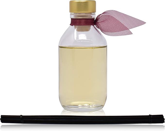 LOVSPA Reed Diffuser Set, Mahogany Teakwood Scented Oil Diffuser with Sticks, Home Fragrance Accessories for Bathroom Shelf Decor, Aroma Diffusers for Home or Office Fall Decor, USA Made