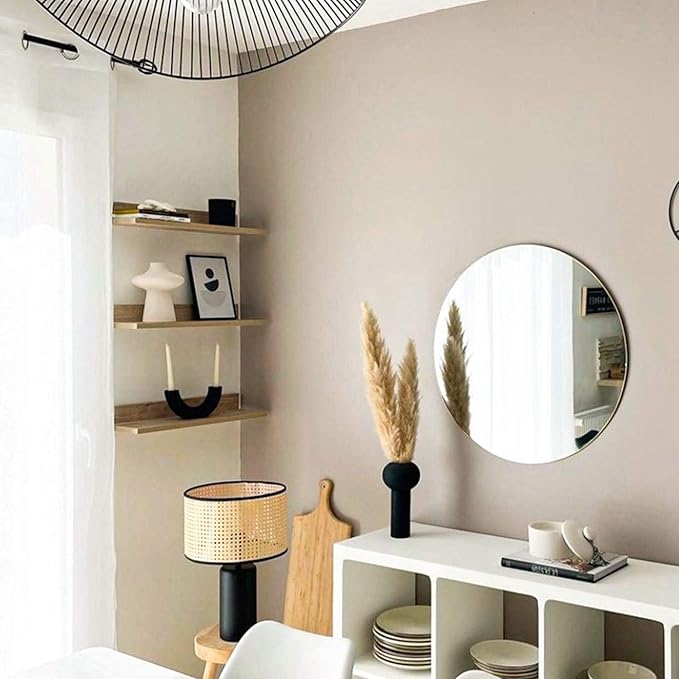 Mobili Fiver, Set of 2 Rachele Shelves, 23.62 in, Oak, Melamine-Finished, Wall Mounted Shelves for Bedroom, Corridor, Kitchen, Entrance, Living Room, Office, Italian Furniture