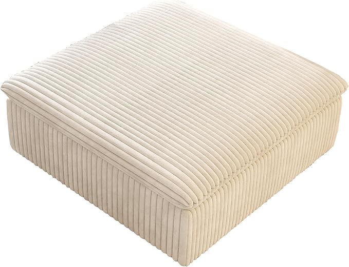 Modern Down Filled Sigle Middle Seat, Cloud Modular Sectional Sofa, Contemporary American Wide Deep Seat Couches for Living Room Apartment and Bedroom,No Assembly Required,White