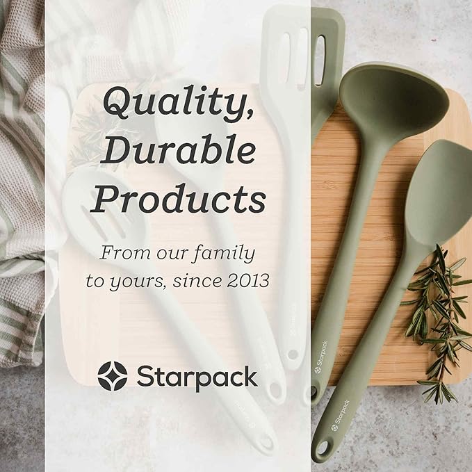 Starpack 'Stir & Serve' Silicone Cooking Utensils Set (5 Pcs) - Kitchen Utensils Set Heat Resistant to 600°F - Kitchen Utensils for Nonstick Cookware - Silicone Utensil Set for Mixing & Cooking