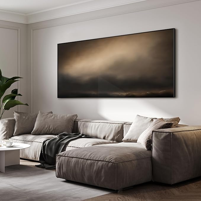 SIGNWIN 24"x46" Extra Large Framed Wall Art Golden Sunset Cloud, Moody Sky Scene for Home Living Room Bedroom Decor (Frame Assembly Required)