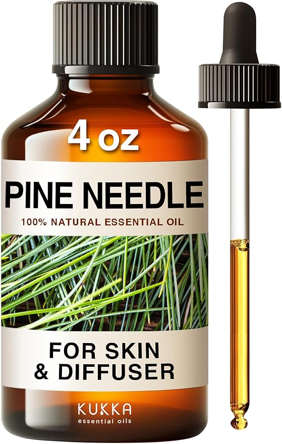 Kukka Pine Essential Oil for Diffuser - 4 Fl Oz - 100% Pure Natural Pine Oil, Woody Scent, for Candle & Soap Making Scent DIY