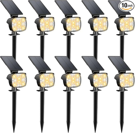 Kaxiida Solar Lights Outdoor Waterproof - 2025 Upgrade 3 Level Ultra Bright Spot Lights Uplights, LED Landscape Spotlight for Tree, Pathway, Wall, Adjustable Solar Panel Auto On/Off