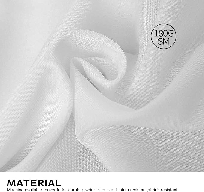 Surmente 5 Pack White Rectangle Tablecloth 90 x 156-inch Rectangular Polyester Table Cloth for Weddings, Banquets, or Restaurants