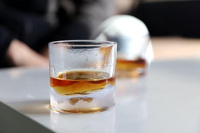 Rocky Mountains Heavy Crystal Whiskey Glasses Gift Set of 2, Thick Freezable Bourbon Glass 1lb Each, Premium Whiskey Gifts for Men, Frozen Crystal Chills Cocktails, 10 oz