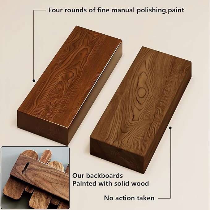 Wall Mounted Piano Key Hanger | Flip Style Hook | Entrance Wall Art Hook, Made of Oak Wood (3 Times Painted, 4 Times Polished) (LED Walnut, 4Hooks)