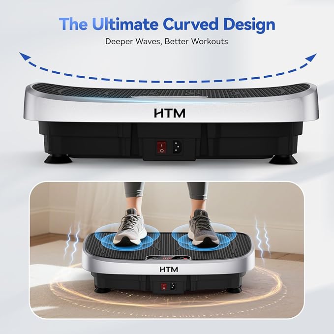 Vibration Plate Exercise Machine - 330lbs Weight Capacity, 120 Speed Levels, 5 Program Modes - Full Body Workout for Home Fitness, Toning & Wellness, LED Display, Low Noise Motor