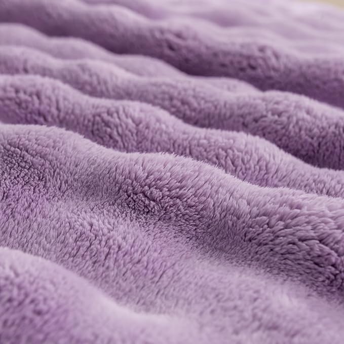 YUSOKI Luxury 3D Bubble Throw Blanket 5lb,All Ages,Home Decoration, (Lilac Purple,90 * 90inches)