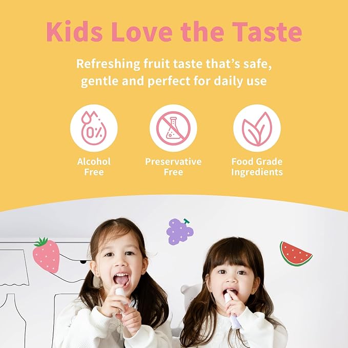 Mouth Spray for Kids, Toddler Toothpaste Helper, Fluoride Free Baby Toothpaste Cavity Protection, Oral Care with Natural P113+ Antibacterial Peptide - for Newborns to Age 6 (Watermelon)