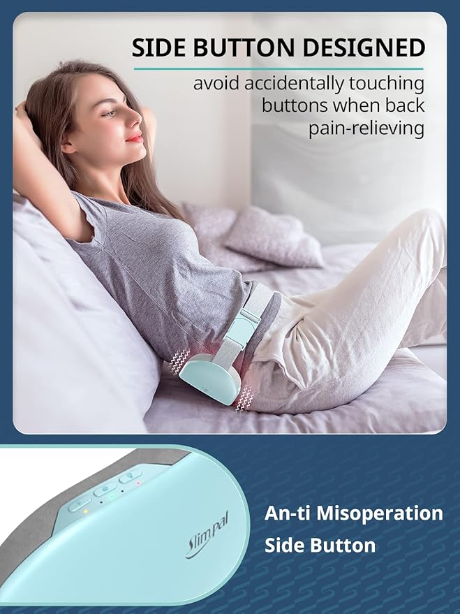 Slimpal Heating Pad for Period Cramps, Plus-Sized Portable Electric Heating Pad, Menstrual Cordless Heat Belt Back, Belly, Waist Pain Relief, Long-Lasting Battery, Gift for Her Girl Women, Light Blue