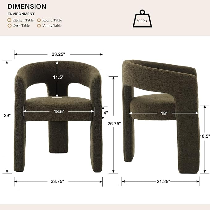 Green Sherpa Dining Chairs Set of 4, Modern Barrel Dining Room Chairs Upholstered Faux Fur Accent Chair with Arms and Round Back for Living Room Kitchen Armchair No Assembly Needed